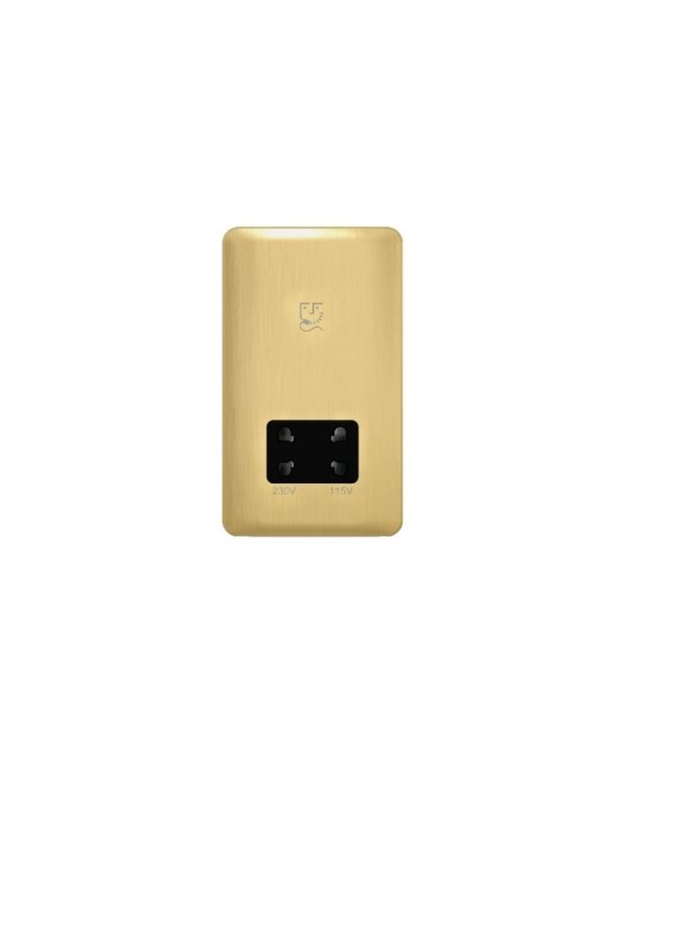 شنايدر إلكتريك Schneider Electric GGBL7090BSBS Lisse - مقبس ماكينة حلاقة - 2 عصابة - 115/230 فولت من الساتان النحاسي مع الجزء الداخلي الأسود  - Image 2