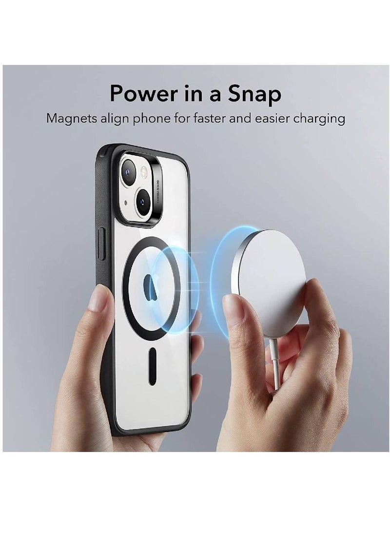 ZOOMEE - Shockproof Military-Grade Protection Classic Hybrid Magnetic MagSafe Case Cover For Apple iPhone 14 Clear/Black - Image 1
