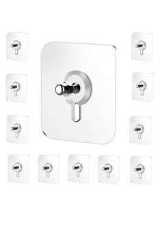 Accessorize Kingdom Adhesive Screw Hooks for Wall Without Drilling, 10 Pack Adhesive Screw Hooks for Wall Heavy Duty Strong Nail Free Hanging, Kitchen Accessories Items (Nail Hook, Transparent) Stainless Steel  - Image 1