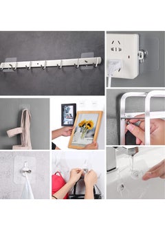 Accessorize Kingdom Adhesive Screw Hooks for Wall Without Drilling, 10 Pack Adhesive Screw Hooks for Wall Heavy Duty Strong Nail Free Hanging, Kitchen Accessories Items (Nail Hook, Transparent) Stainless Steel  - Image 2