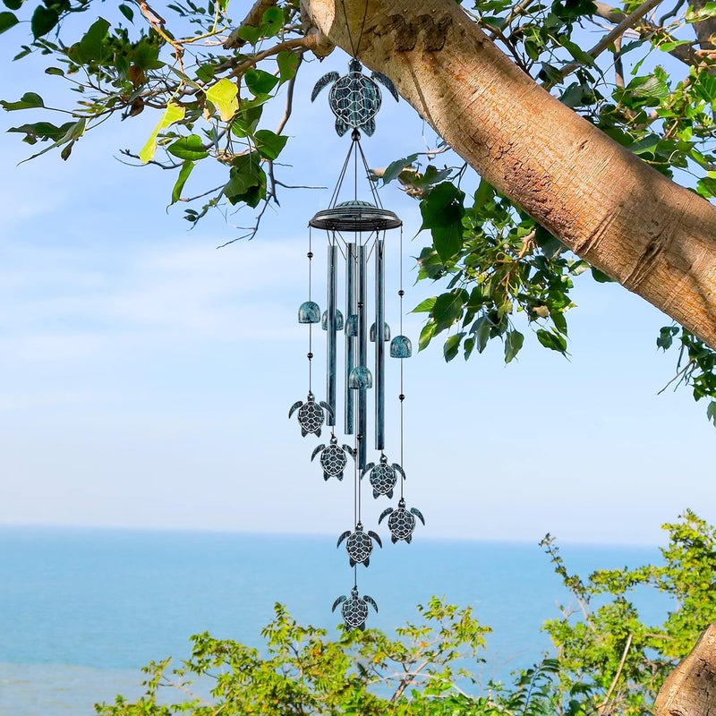 LESES Wind Chimes Sea Turtle Wind Chime for Outside with 4 Aluminum Tubes, Windchimes Outdoors Clearance Home Garden Patio Decor Memorial Wind Chimes for Mom Grandma Unique Birthday Festival Gifts - Image 5