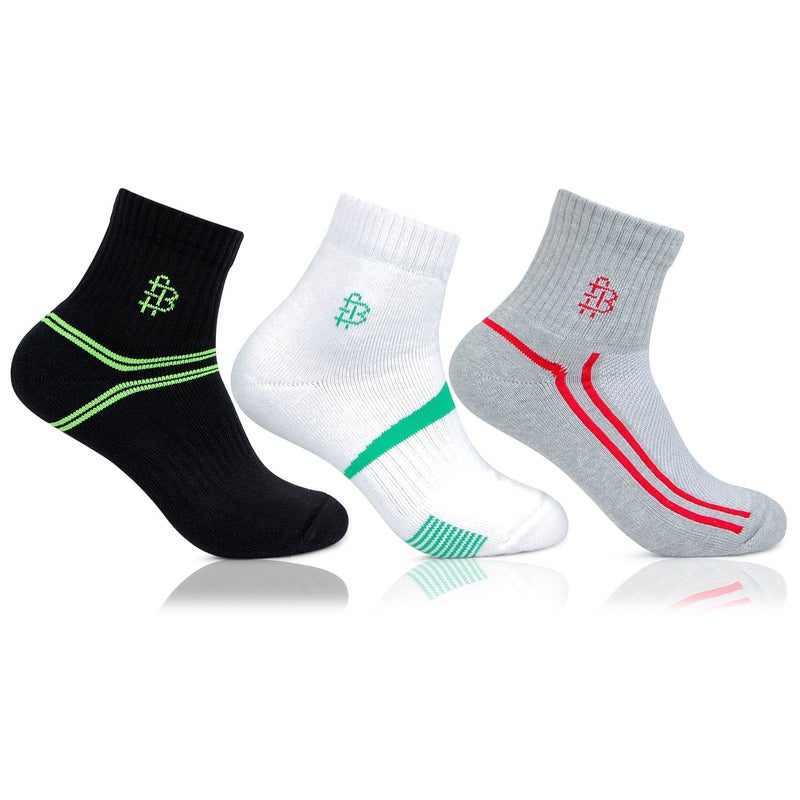 Bonjour Men's Multicolour Cotton Sports Ankle Length Socks (Pack Of 3) Bro7005Ank-Po3_Multicolor - Image 5