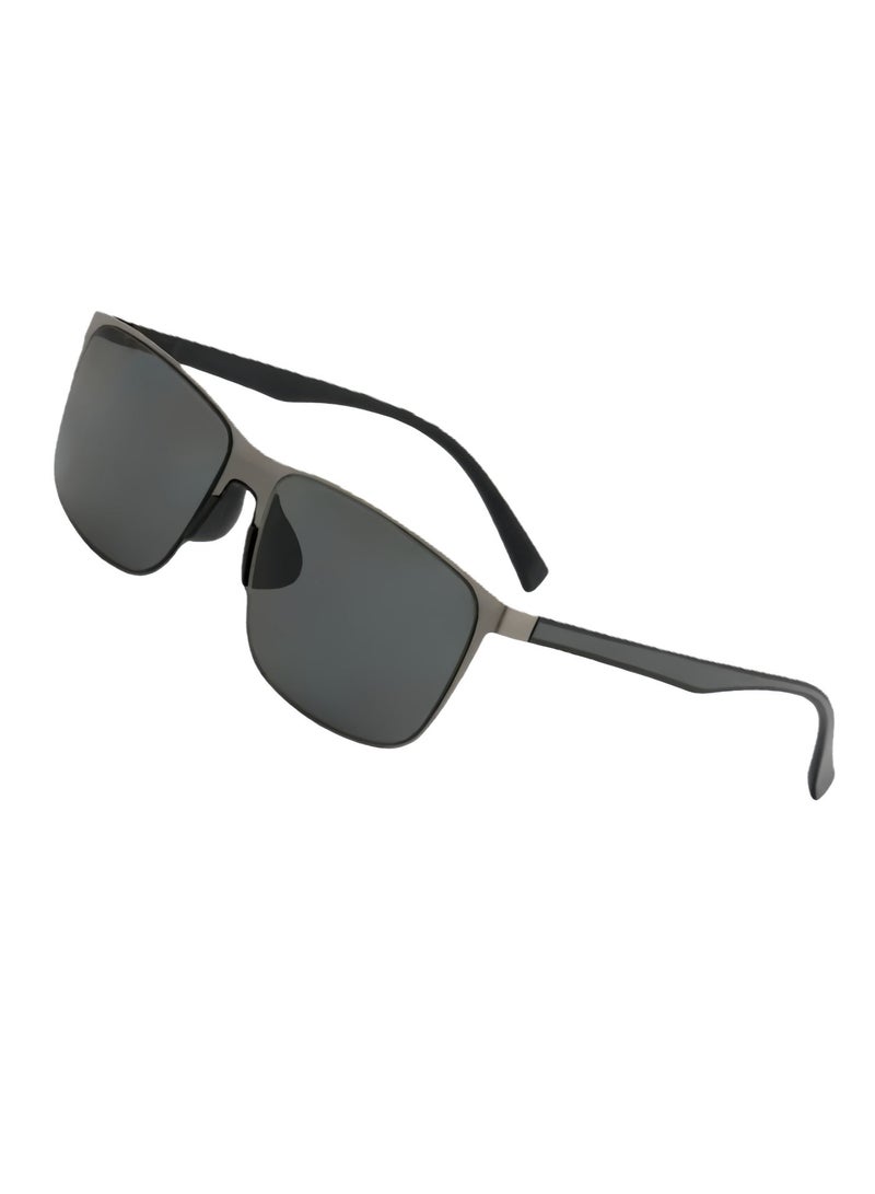 نظارات شمسية مربع للرجال والنساء UV400 حماية الاستقطاب النظارات الشمسية ، الأزياء المضادة للانبهار ظلة ، مناسبة للقيادة في رحلة صيد ، ركوب الخيل ، ارتداء اليومي ، ( 60mm عدسة / مرآة معدنية الساقين ) - Image 2