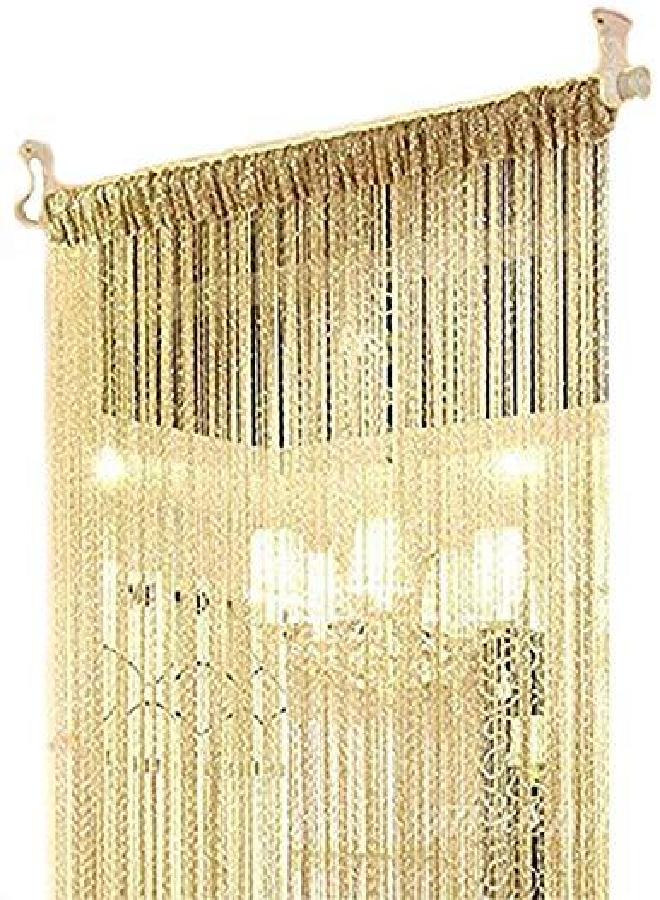 ave split ave split Decorative Door String Curtain Wall Panel Fringe Window Room Divider Blind Divider Tassel Screen Home 100x200centimeter (Champagne18)  - Image 2
