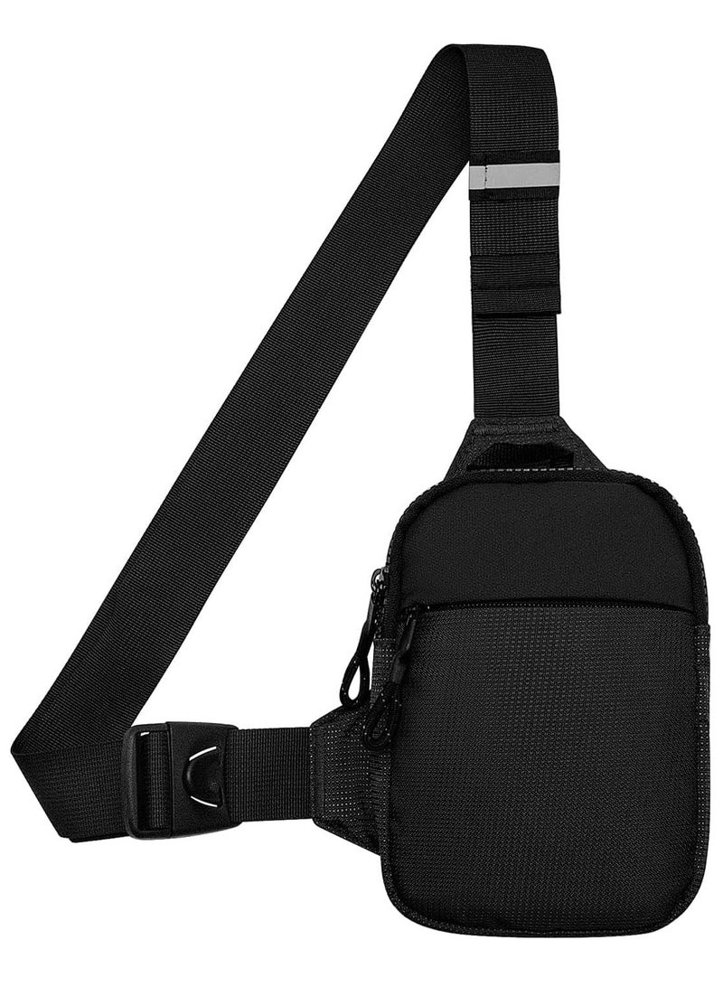 Small Sling Bag for Men Waterproof Crossbody Fanny Packs Purses Chest Bags with Adjustable Shoulder Belt for Travel Sport Camping(Black) - Image 1
