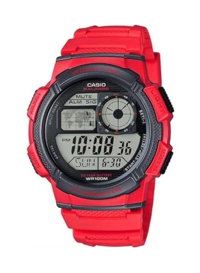 كاسيو AE-1000W-4AV ساعة رقمية مقاومة للماء للرجال، 48 مم، أحمر - Image 1