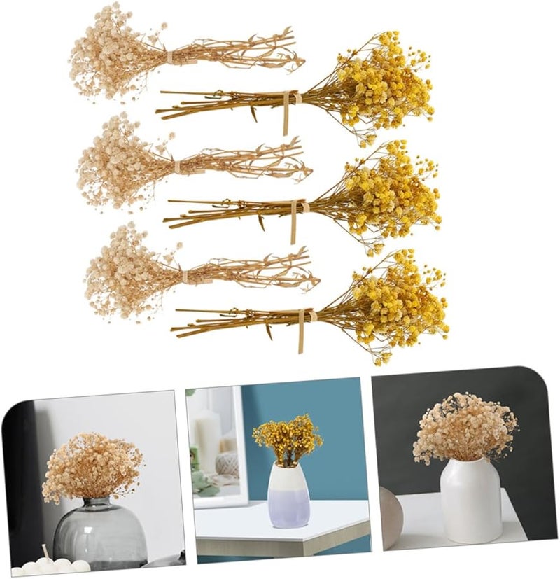 Natural Preserved Gypsophila Dried Flowers Bouquet 6Pcs Wedding Home Decor Box Set - Image 4
