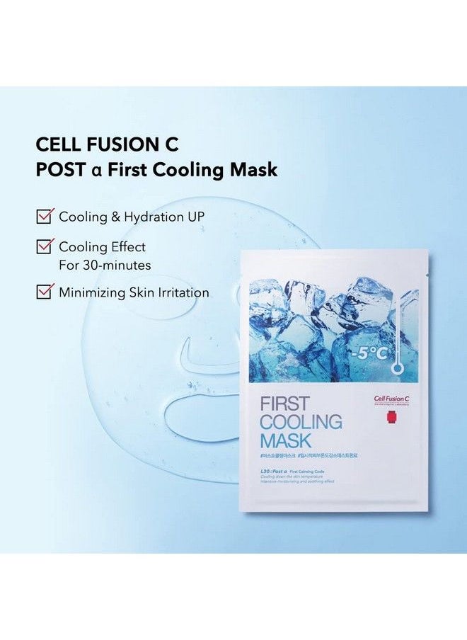 Cell Fusion C Post Alpha First Cooling Sheet Mask(1Box 5Sheets) 27G / 0.9Oz | Korean Skincare Face Masks Skincare Moisturizing And Nourishing Facial Mask Hydrating Face Masks White  - Image 4