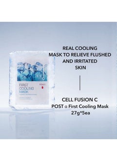 Cell Fusion C Post Alpha First Cooling Sheet Mask(1Box 5Sheets) 27G / 0.9Oz | Korean Skincare Face Masks Skincare Moisturizing And Nourishing Facial Mask Hydrating Face Masks White  - Image 3