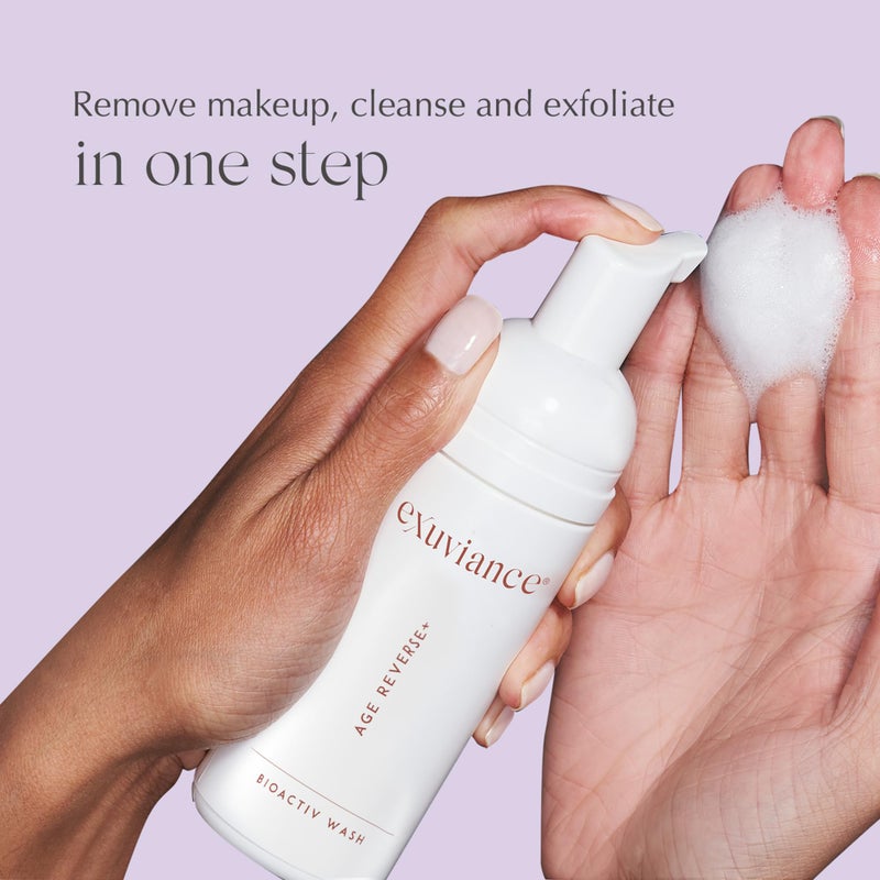 EXUVIANCE AGE REVERSE BioActiv Foaming PHA Face Wash and Makeup Remover with Botanical Extracts, Soap-Free 4.4 fl. oz. - Image 3