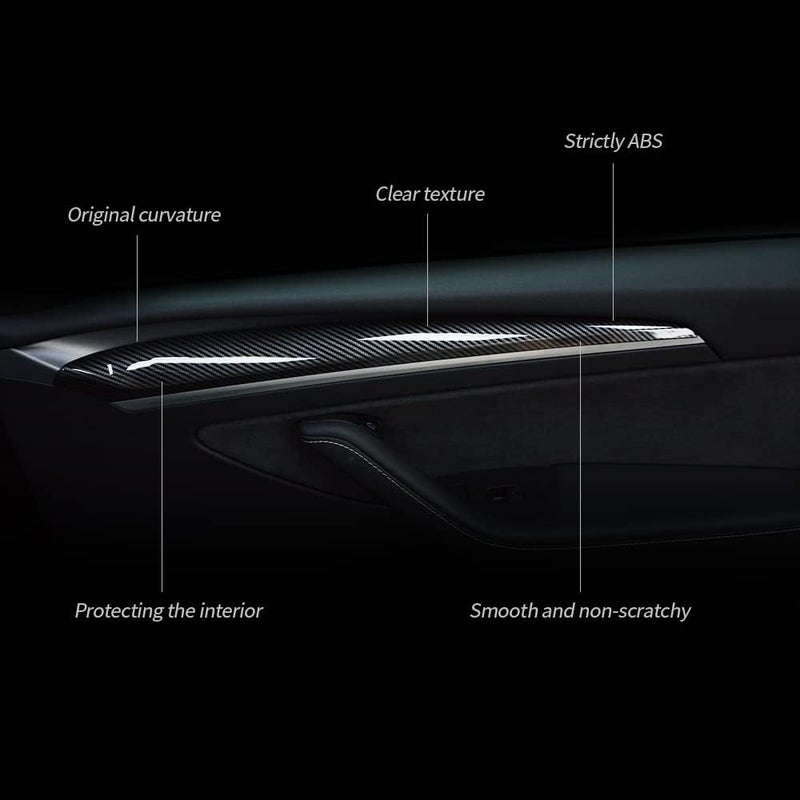 SHSBSCAR Carbon Fiber Dashboard Cover for Tesla Model Y Adhesive Dashboard Interior Accessories for Tesla Model 3 2021 2022 (Light Carbon Fiber) - Image 5