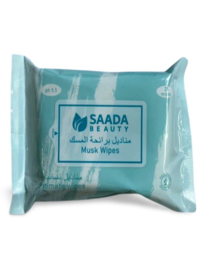 SAADA BEAUTY - Musk Intimate Wipes 20 Wipes - Image 1