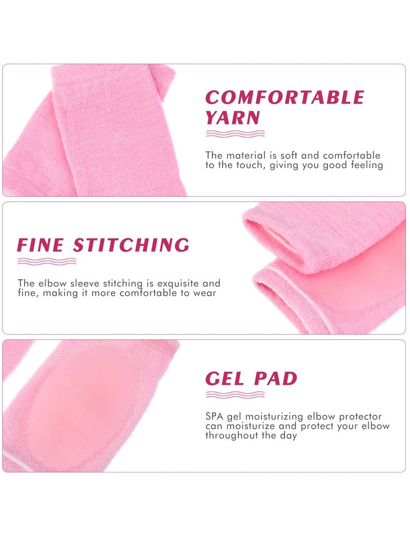 SYOSI أكمام الكوع الهلامية، زوجان من أكمام ترطيب الكوع، غطاء جل للعناية بالبشرة الجافة والمتشققة، أكمام الكوع المرنة والقابلة للتنفس للسبا والقيادة والمشي لمسافات طويلة وركوب الدراجات وحماية من تلوث الغبار وحروق الشمس - Image 2