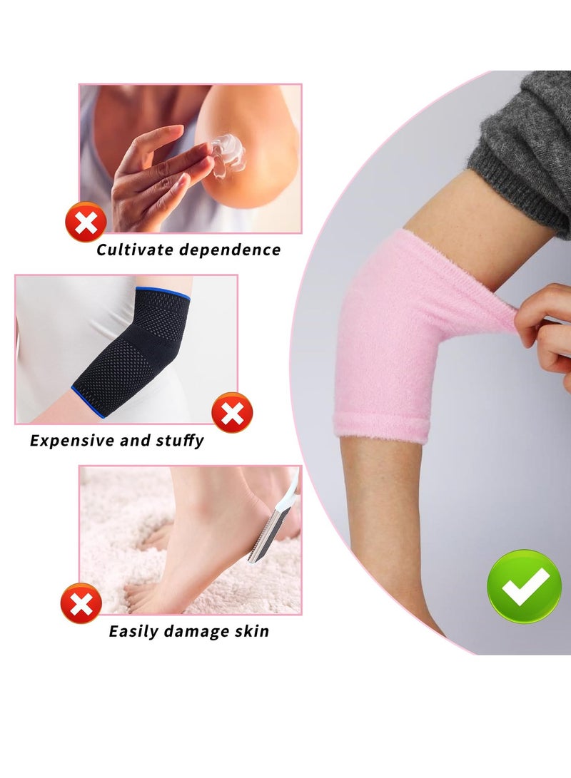 SYOSI أكمام الكوع الهلامية، زوجان من أكمام ترطيب الكوع، غطاء جل للعناية بالبشرة الجافة والمتشققة، أكمام الكوع المرنة والقابلة للتنفس للسبا والقيادة والمشي لمسافات طويلة وركوب الدراجات وحماية من تلوث الغبار وحروق الشمس - Image 4