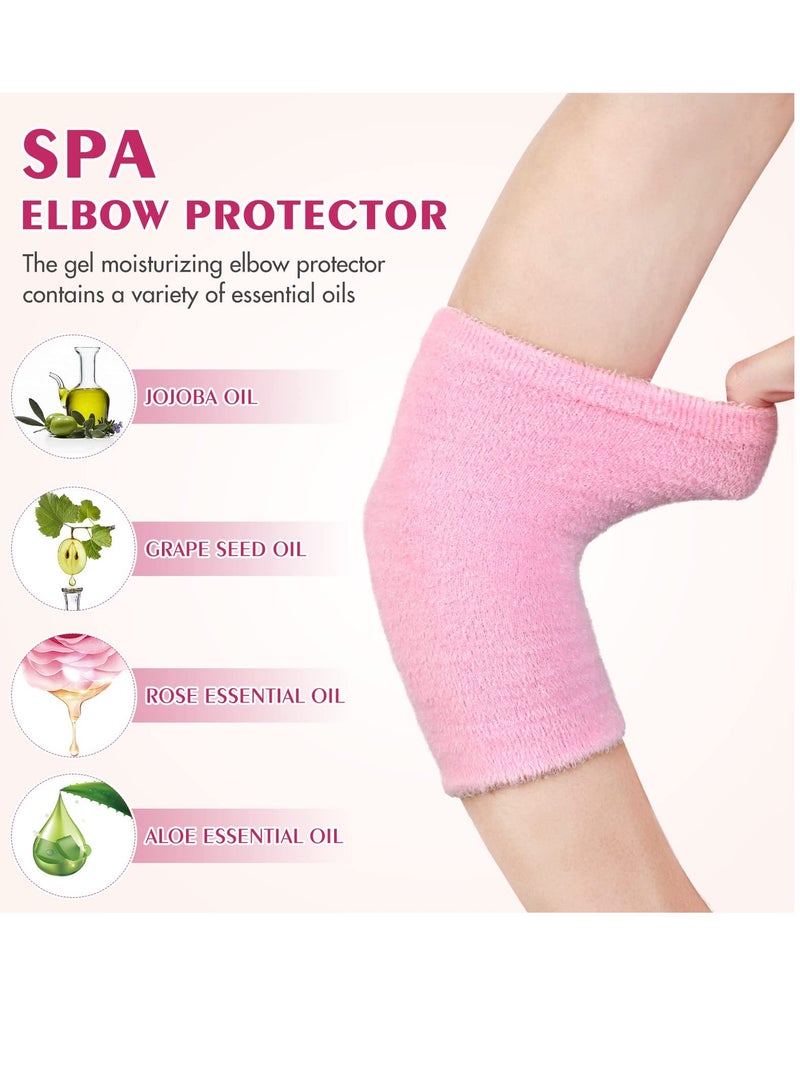 SYOSI أكمام الكوع الهلامية، زوجان من أكمام ترطيب الكوع، غطاء جل للعناية بالبشرة الجافة والمتشققة، أكمام الكوع المرنة والقابلة للتنفس للسبا والقيادة والمشي لمسافات طويلة وركوب الدراجات وحماية من تلوث الغبار وحروق الشمس - Image 3