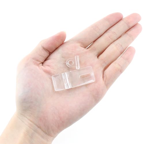 TAODAN 10PCS 1.37 Inch Mini Hinge Hasp Acrylic Hasp with Buckle Box Clear Hinge Latch Hasp Locking Hinge Latch with Buckle for Box Cabinet Drawer Fittings - Image 4