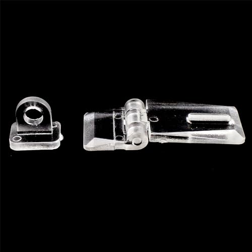 TAODAN 10PCS 1.37 Inch Mini Hinge Hasp Acrylic Hasp with Buckle Box Clear Hinge Latch Hasp Locking Hinge Latch with Buckle for Box Cabinet Drawer Fittings - Image 2