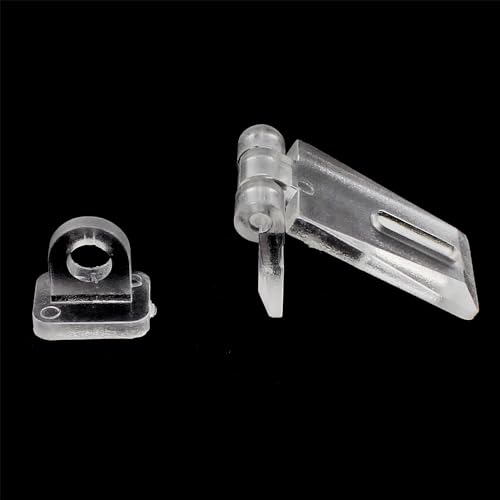 TAODAN 10PCS 1.37 Inch Mini Hinge Hasp Acrylic Hasp with Buckle Box Clear Hinge Latch Hasp Locking Hinge Latch with Buckle for Box Cabinet Drawer Fittings - Image 3