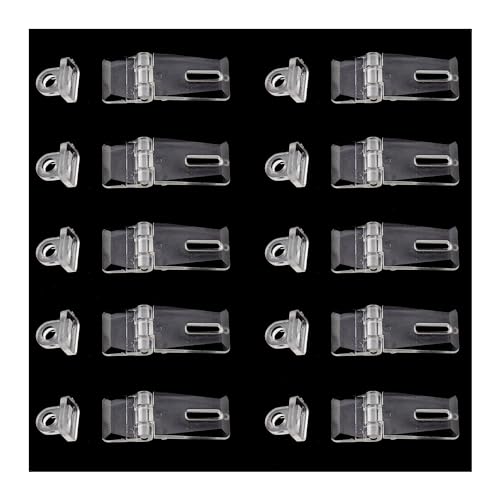 TAODAN 10PCS 1.37 Inch Mini Hinge Hasp Acrylic Hasp with Buckle Box Clear Hinge Latch Hasp Locking Hinge Latch with Buckle for Box Cabinet Drawer Fittings - Image 1