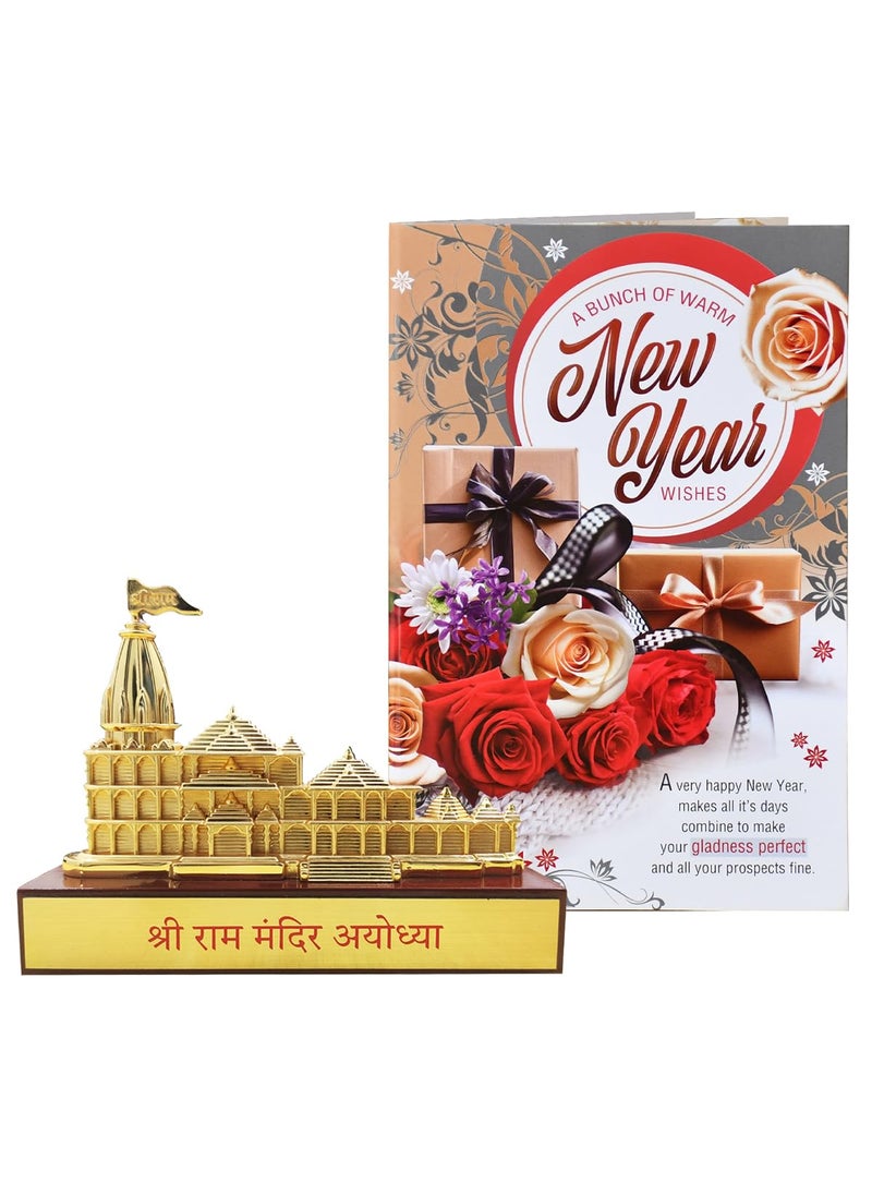 Saugat Traders Saugat Traders New Year Gift for Family & Friends - Ayodhya Shree Ram Mandir Model Showpiece and Greeting Card - Clients - Corporate Gifts  - Image 1
