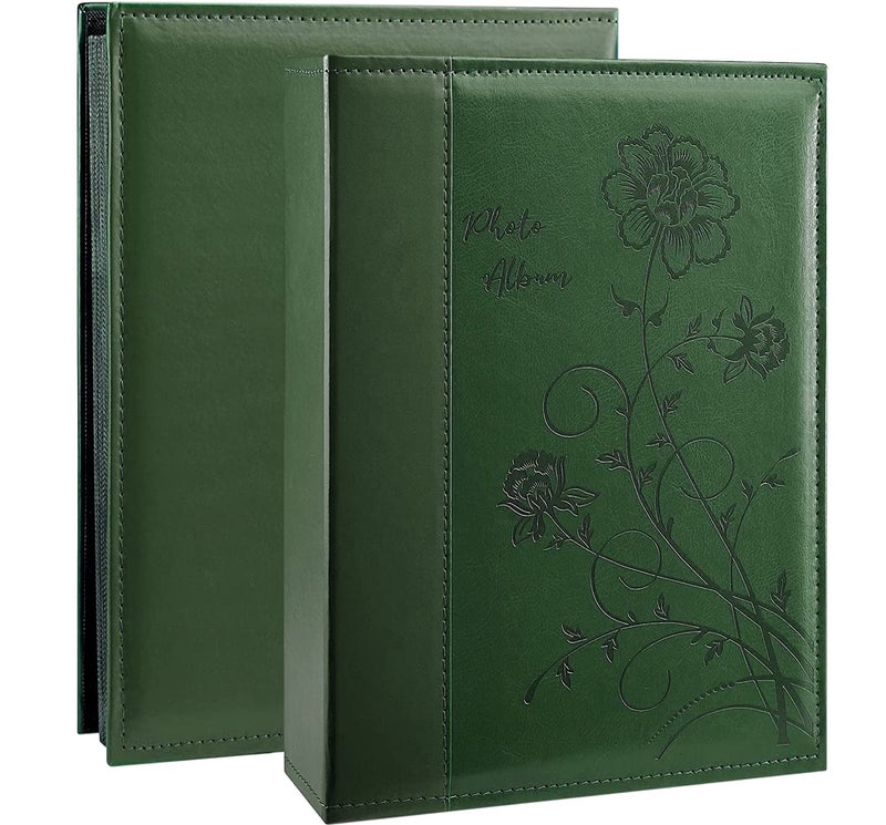 Artmag Photo Album 4x6 300 Photos Extra Large Capacity Leather Cover Wedding Family Photo Albums Holds 300 Horizontal 4x6 PhotosDark Green - Image 2