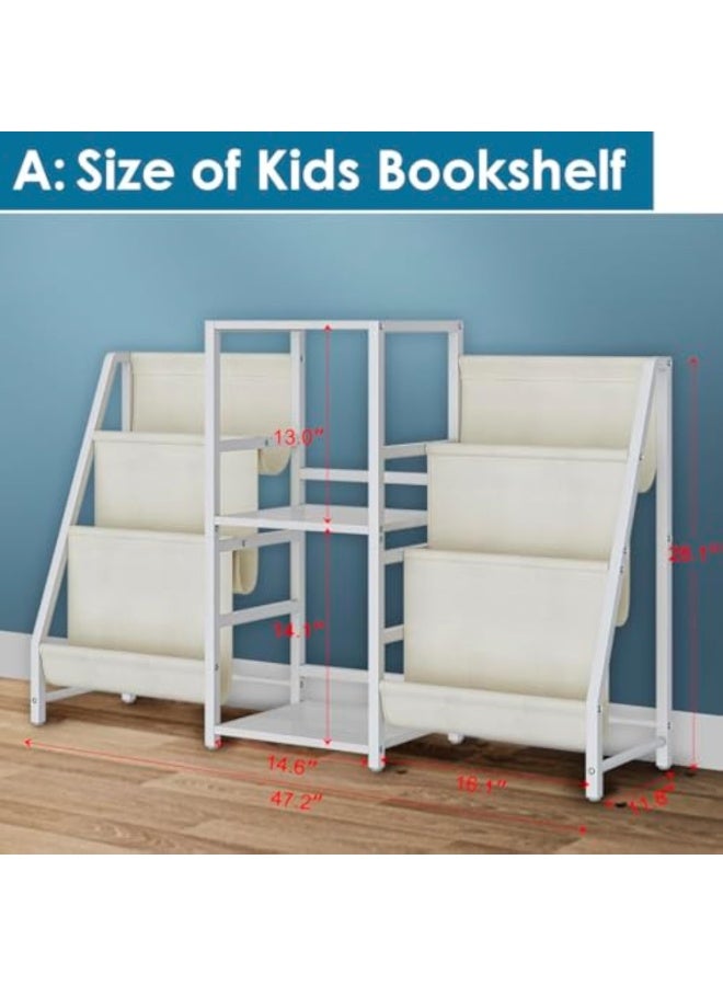 ACPLAY Kids Bookshelf and Toy Organizer, 6-Tier Wooden Storage Rack, Front-Facing Book Display, Multi-Functional Organizer for Toddlers, Playroom, Nursery, Bedroom or Living Room - Image 2