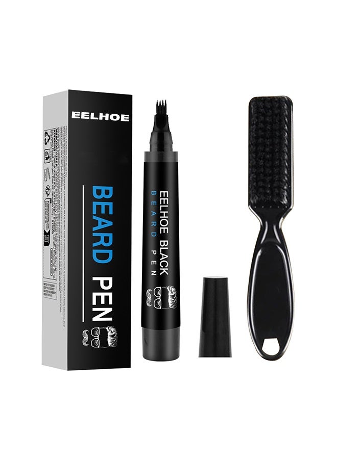EELHOE Beard Pen Waterproof Beard Pencil Filler Kit Black - Image 1
