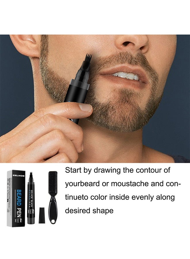 EELHOE Beard Pen Waterproof Beard Pencil Filler Kit Black - Image 4