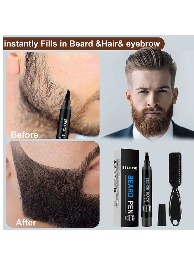 EELHOE Beard Pen Waterproof Beard Pencil Filler Kit Black - Image 5
