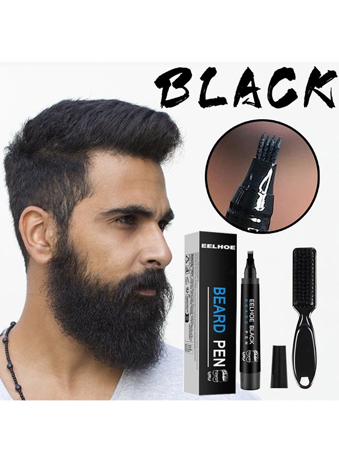 EELHOE Beard Pen Waterproof Beard Pencil Filler Kit Black - Image 2