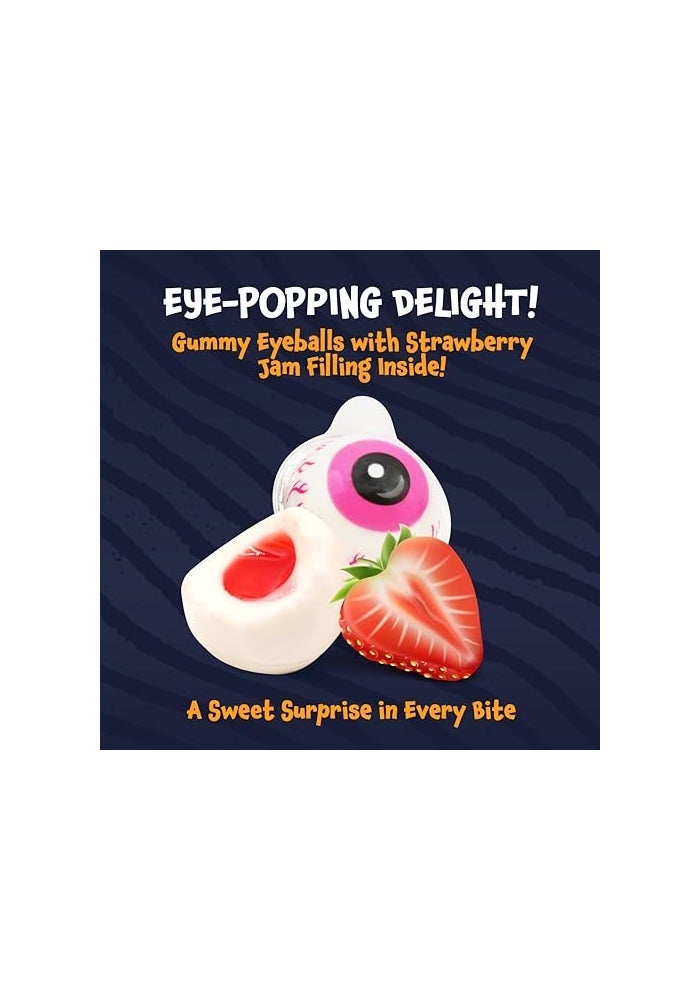 FUNTASTY Eyeballs Gummy Candy  19 Ounce Jar 30 Count  Strawberry Jam Filled Center  Individually Wrapped Candy  Fun Party Favors  Spooky Gummies by Funtasty - Image 5