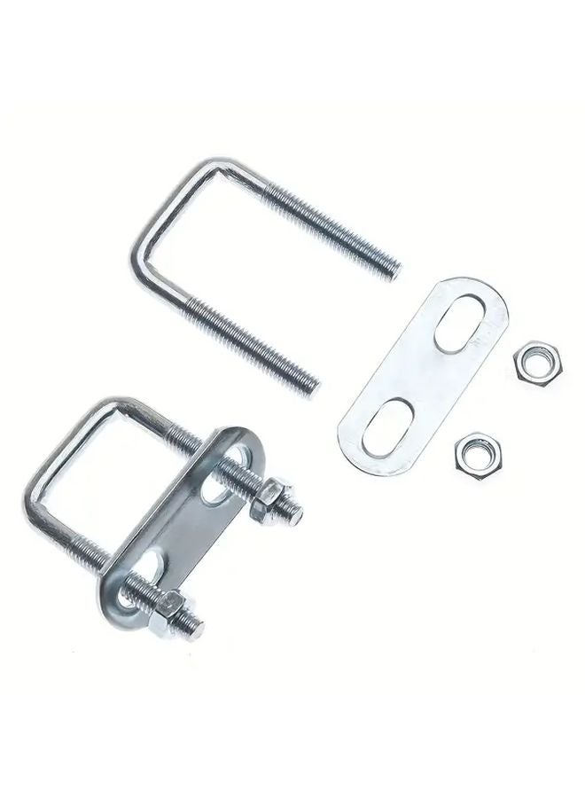 2 Sets M6x20x100mm Iron Square Clamp Durable Screw with Baffle Pipe U Bolt - Image 5