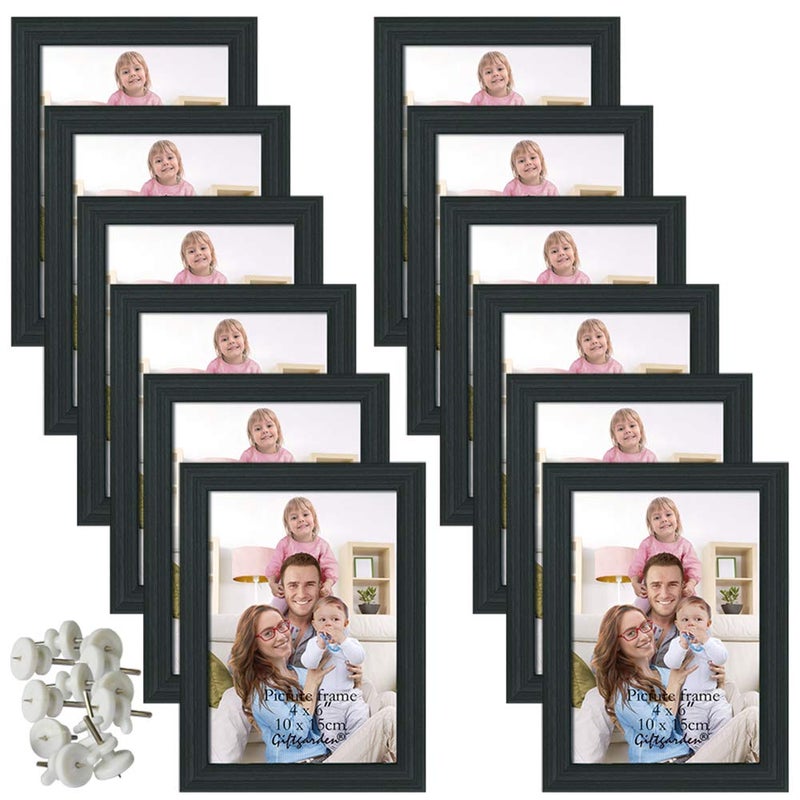 giftgarden 4x6 Picture Frame Black Photo Frames Bulk for Wall or Tabletop  Set of 12