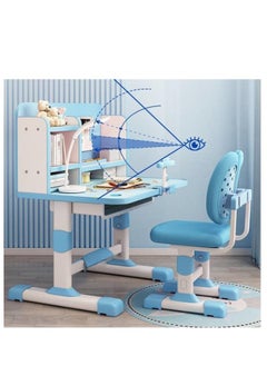 Golden Height Adjustable Kids Desk And Chair Set, School Study Desk With Multifunctional Bookshelf, Study Table And Chair Set For Girls,Boys, Kids Bedroom Furniture With Drawer  - Image 5