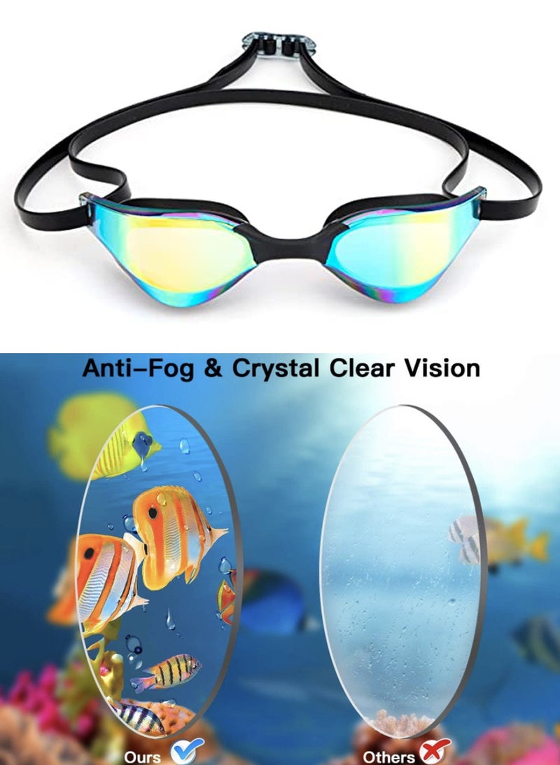 QUTOOB Swimming Goggles | Mirrored Anti-Fog, Leakproof & UV Protection | Swim Training, Pool Swimming, Lap Practice & Outdoor Use | Swim Goggles for Men & Women - Image 3