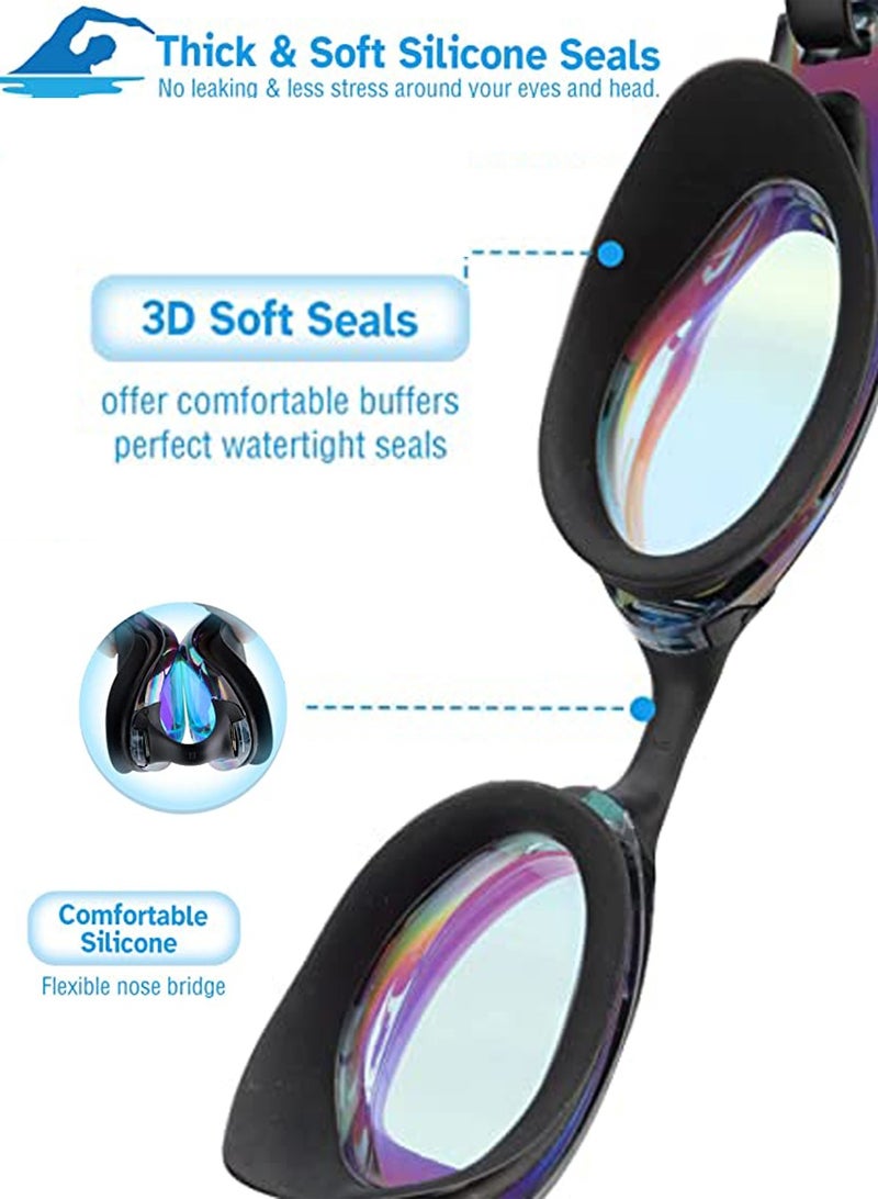 QUTOOB Swimming Goggles | Mirrored Anti-Fog, Leakproof & UV Protection | Swim Training, Pool Swimming, Lap Practice & Outdoor Use | Swim Goggles for Men & Women - Image 4