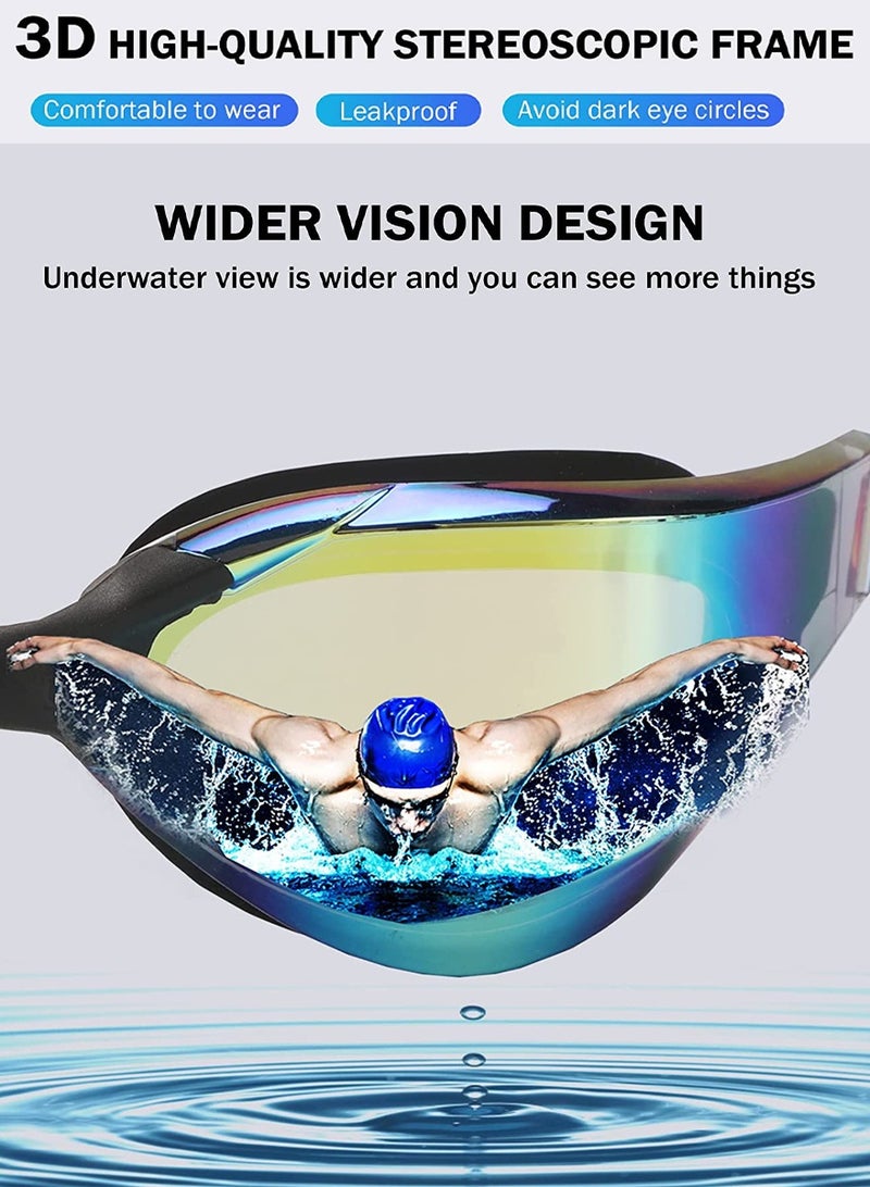 QUTOOB Swimming Goggles | Mirrored Anti-Fog, Leakproof & UV Protection | Swim Training, Pool Swimming, Lap Practice & Outdoor Use | Swim Goggles for Men & Women - Image 5