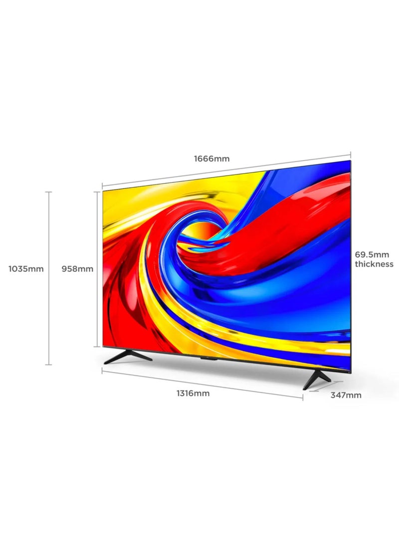 TCL 75P71L 75 Inch P71L 4K Premium QLED Smart TV (2026 Model Google TV - International Version) | AiPQ Processor | HVA Panel | ONKYO 2.0 Hi-Fi System | Dolby Vision + Atmos | 75 Inch 4K QLED TV 75P71L Black - Image 2