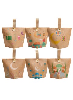 Y&D 60 Pieces Eid Mubarak Ramadan Kraft Paper Bags Candy Packaging Boxes Decorative Gift Boxes Party Supplies 6 Styles  - Image 1