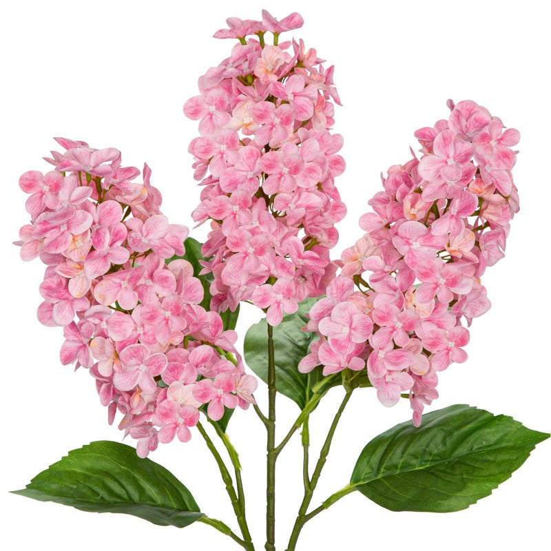 Arborus Artificial Hydrangea Flowers Real Touch â€“ 3PCS 24.8" Faux Cone Hydrangea Stems for Tall Vases, Home DÃ©cor, Wedding Centerpieces, Floral Arrangements â€“ Soft Pink - Image 1