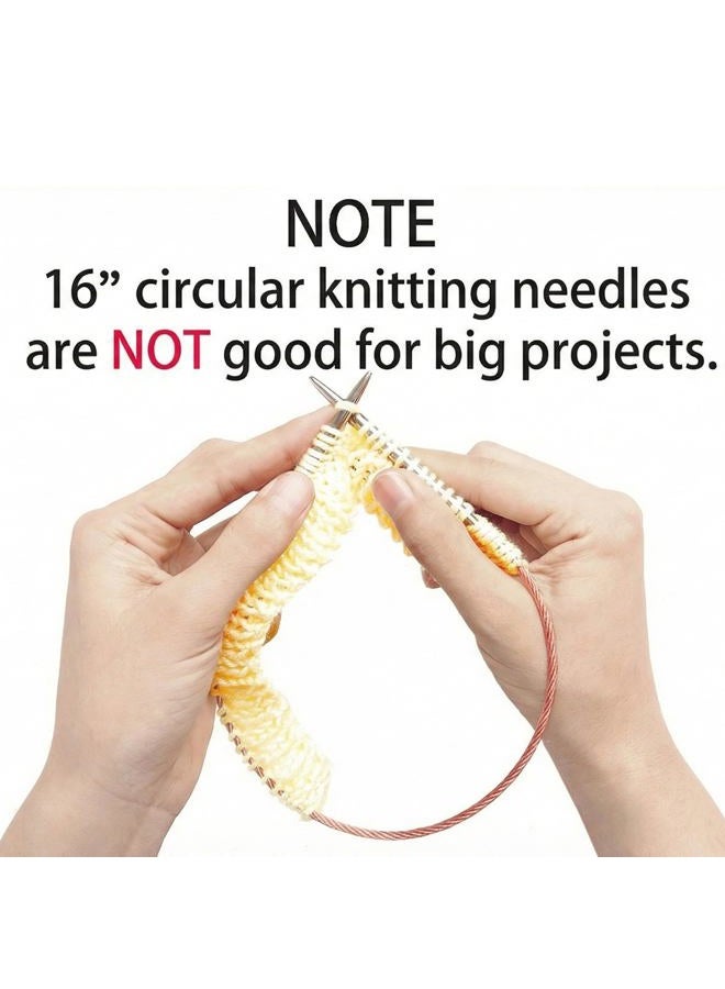cuteDIY Size 8 Circular Knitting Needles 16 Inch Round Metal - Image 5