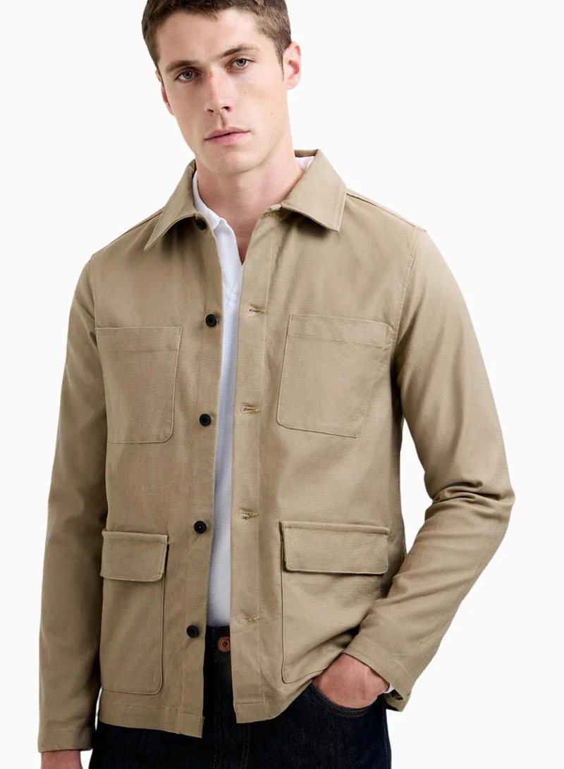فرنش كونكشن Four Pocket Canvas Overshirt