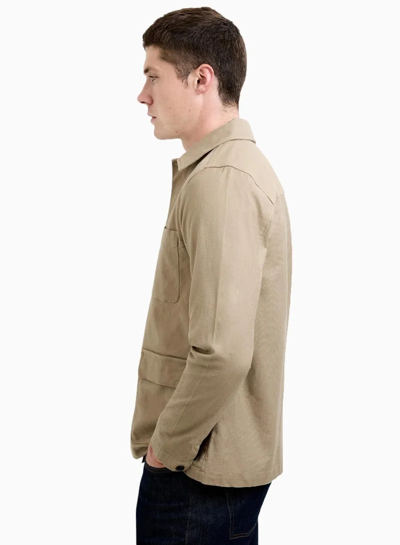 French Connection Four Pocket Canvas Overshirt