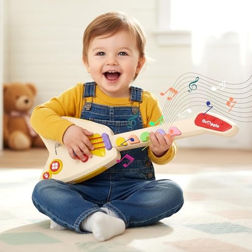 R for Rabbit Orapple Funtunes Electric Guitar, Musical Toy for Kids with Lights & Music | 4 Play Modes, 5-Level Volume Control | Educational & Fun Learning Gift for 1+ Years Boys & Girls (Beige Multi) - Image 1
