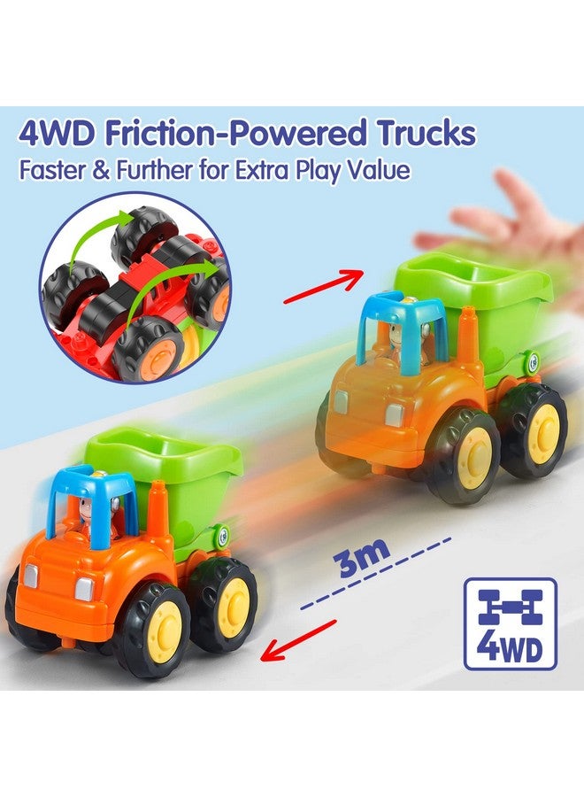 HOLA Toys for 1 2 Year Old Boy Birthday Gift - 4 PCS Toy Trucks Toddler Boy Toys, 4WD Friction Power Car Toys, Toddler Toys 1-2 Early Educational Christmas Easter Stocking Stuffers - Image 4