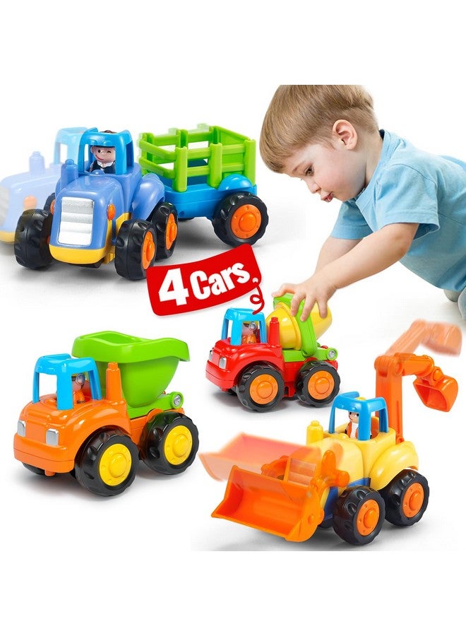 HOLA Toys for 1 2 Year Old Boy Birthday Gift - 4 PCS Toy Trucks Toddler Boy Toys, 4WD Friction Power Car Toys, Toddler Toys 1-2 Early Educational Christmas Easter Stocking Stuffers - Image 1