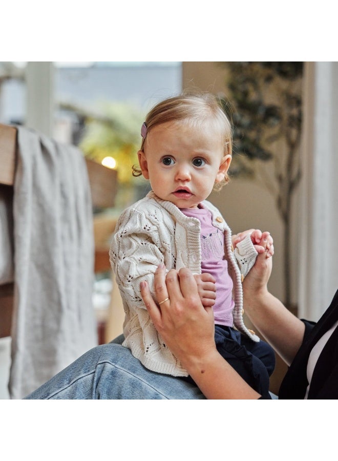 Dirkje girls' knitted cardigan off-white 100% cotton - Image 3