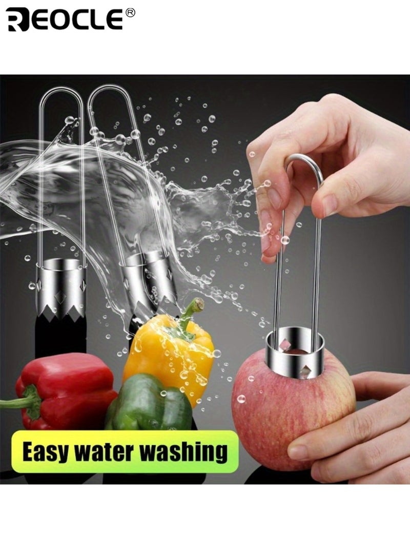 ريوكل أداة نزع لب الفواكه والخضروات من الفولاذ المقاوم للصدأ أداة فعالة لإزالة البذور للفلفل والأناناس والتفاح والكمثرى سهلة التنظيف وتصميم مقاوم للصدأ - Image 3