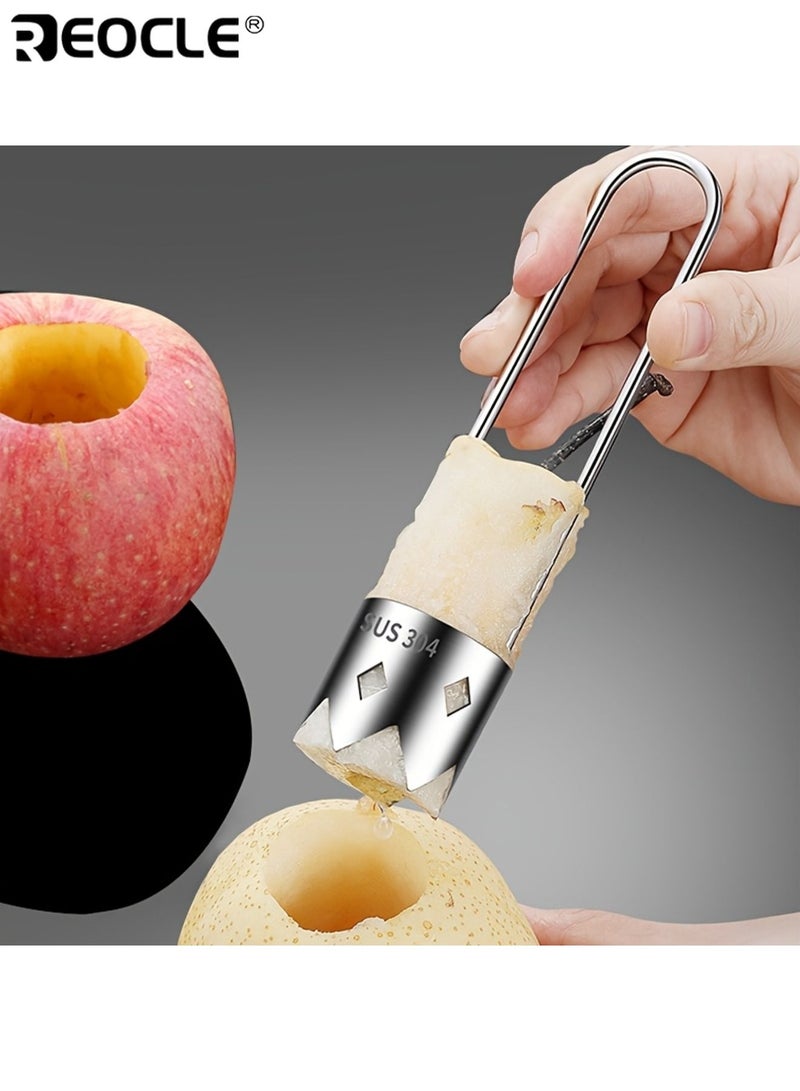 ريوكل أداة نزع لب الفواكه والخضروات من الفولاذ المقاوم للصدأ أداة فعالة لإزالة البذور للفلفل والأناناس والتفاح والكمثرى سهلة التنظيف وتصميم مقاوم للصدأ - Image 5