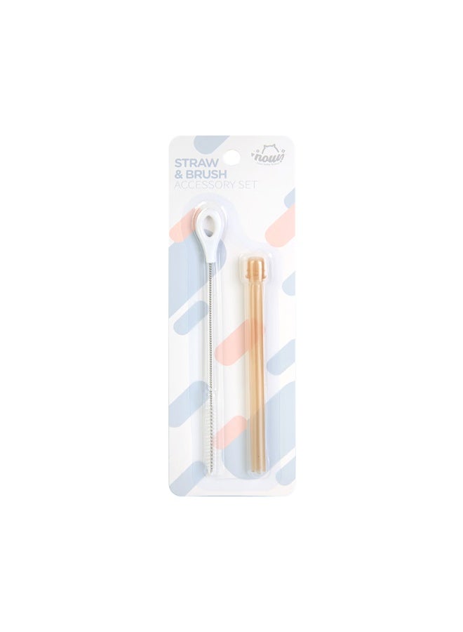 Nouri Straight Suction Tube + Suction Tube Brush Combination Set, Suitable For 300ml Baby Bottles